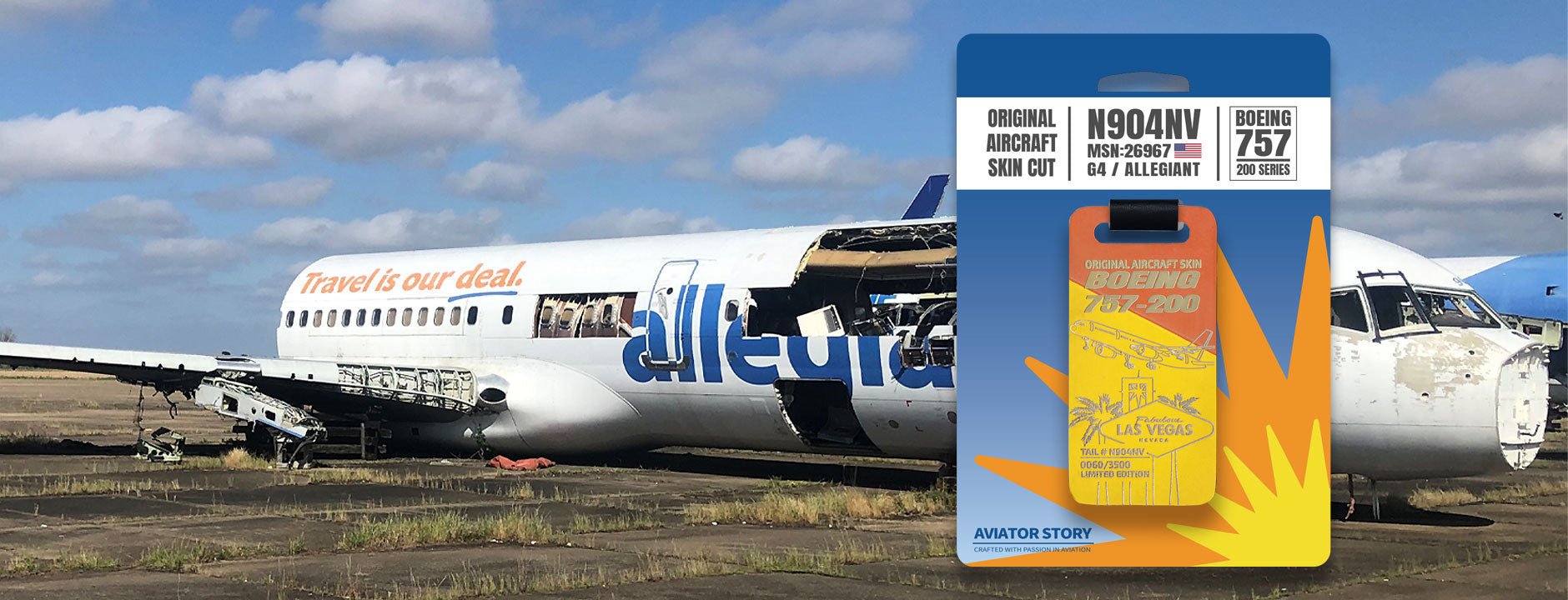 Allegiant Boeing 757 Plane Skin Tag. Aviation tag carries history of aviation. Handcrafted plane tag. Gift for pilot crew aviation lovers.