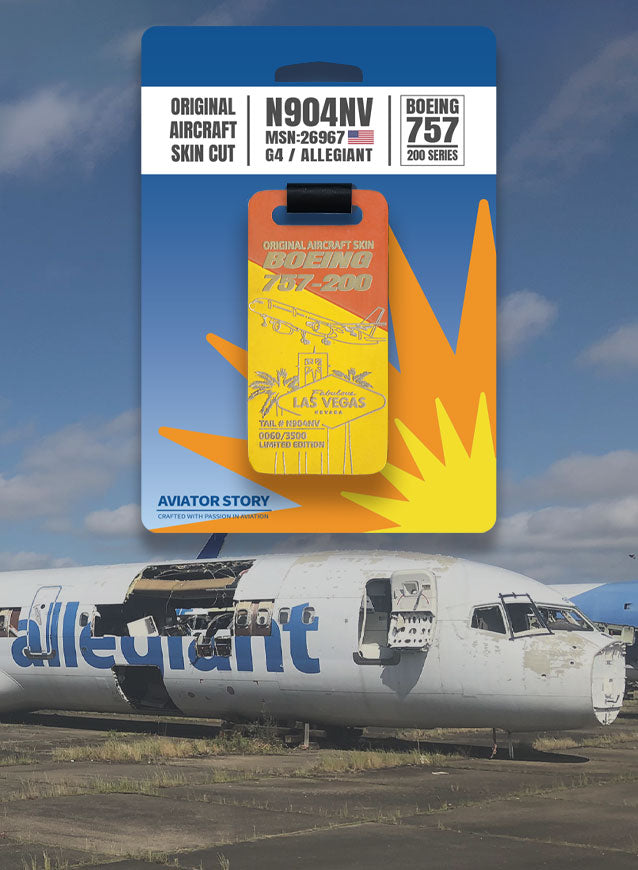 Allegiant Boeing 757 Plane Skin Tag. Aviation tag carries history of aviation. Handcrafted plane tag. Gift for pilot crew aviation lovers.
