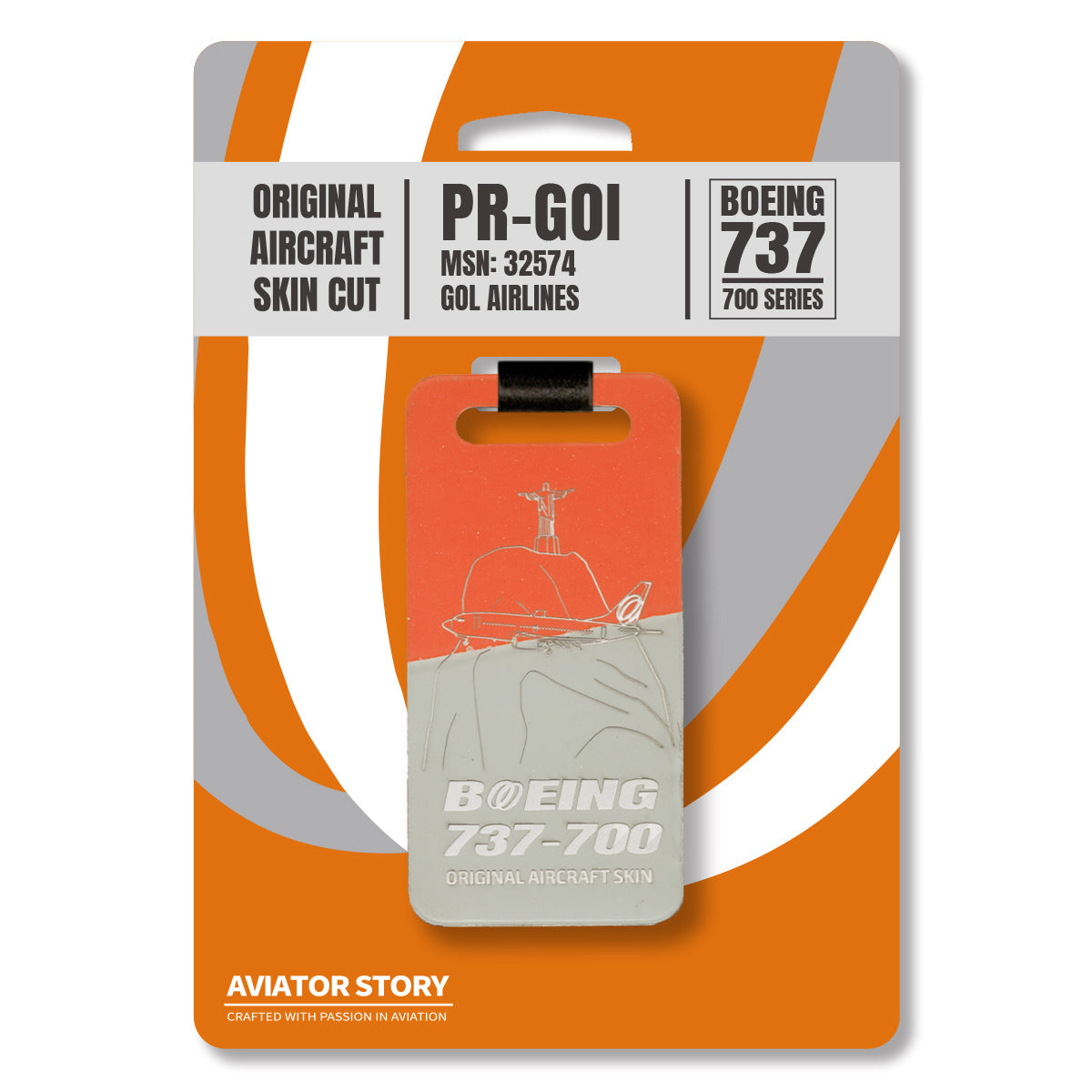 Aviation plane skin tag GOL Boeing 737 aircraft skin cut