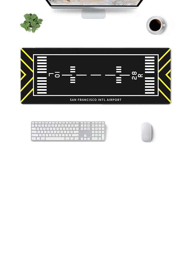 Runway Aviation Mouse pad. Large gaming mouse mat. Design runway code and airport name.