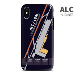 Alicante Airport Diagram Phone Case ALC/LEAL aviation gift pilot iPhone Andriod Apple Samsung