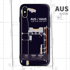 AUSTIN AUS KAUS United States Airport Diagram Phone Case aviation gift pilot iPhone Andriod Apple Samsung