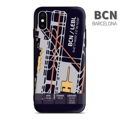 Barcelona BCN Airport Diagram Phone Case aviation gift pilot iPhone Andriod Apple Samsung Huawei Xiaomi