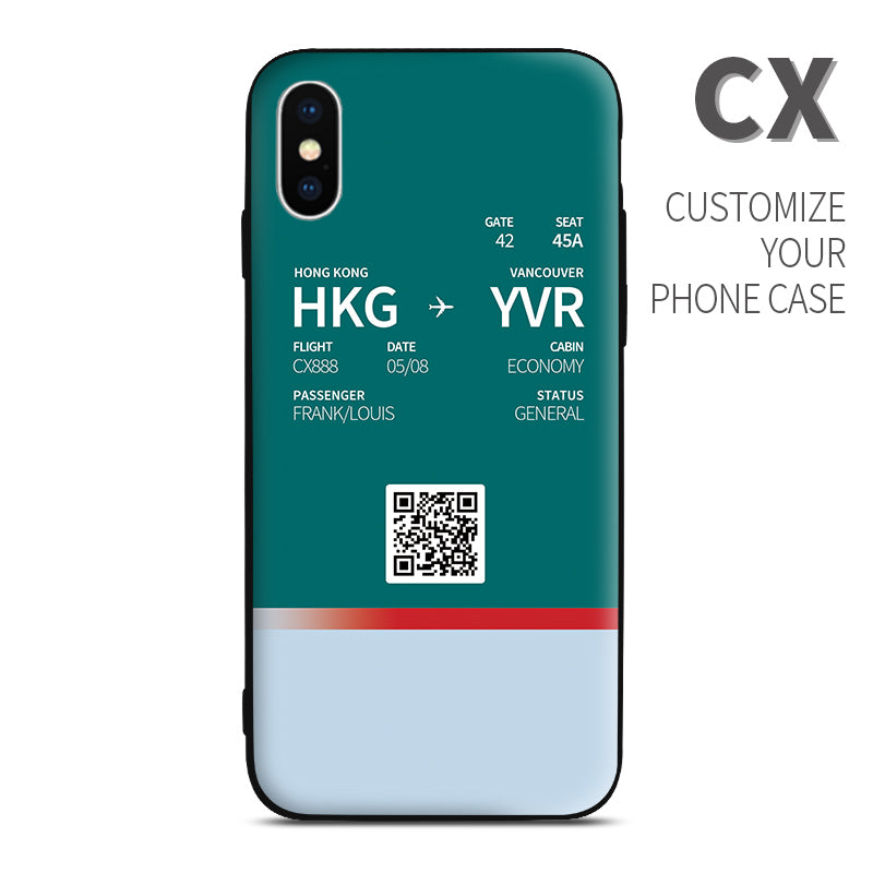 CX Cathay Pacific color Boarding Pass Phone Case design perfect for aviation geeks crew pilot apple iphone huawei samsung xiaomi