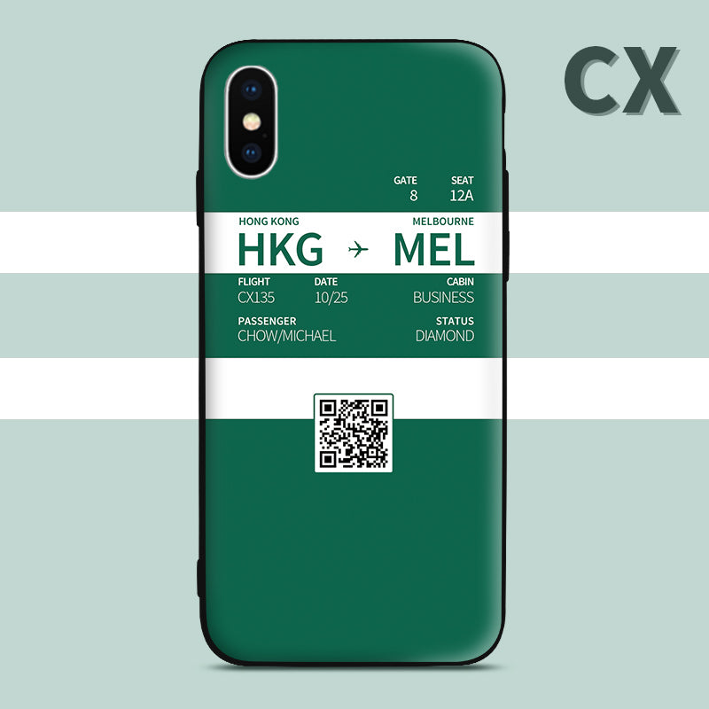 CX Cathay Pacific color Boarding Pass Phone Case design perfect for aviation geeks crew pilot apple iphone huawei samsung xiaomi