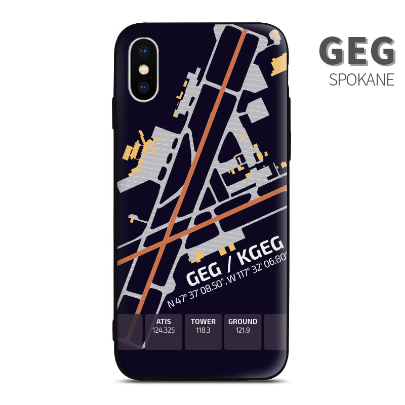 Spokane GEG KGEG Airport Diagram Phone Case aviation gift pilot iPhone Andriod Apple Samsung Huawei XIaomi