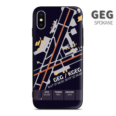 Spokane GEG KGEG Airport Diagram Phone Case aviation gift pilot iPhone Andriod Apple Samsung Huawei XIaomi