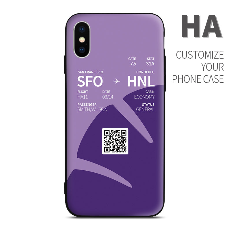 Hawaiian Airlines HA color Boarding Pass Phone Case design perfect for aviation geeks crew pilot apple iphone huawei samsung xiaomi