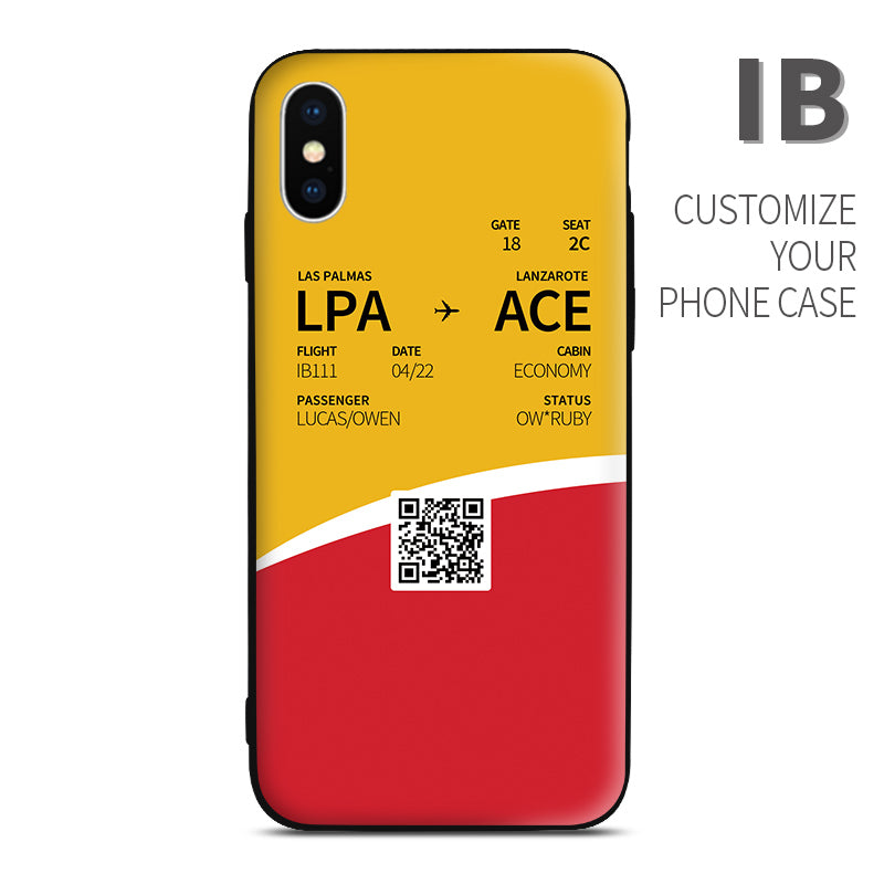 Iberia IB color Boarding Pass Phone Case design perfect for aviation geeks crew pilot apple iphone huawei samsung xiaomi