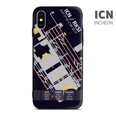 Seoul Incheon ICN RKSI Airport Diagram Phone Case Aviation gift crew airline pilot iphone avgeek apple samsung huawei xiaomi iPhone