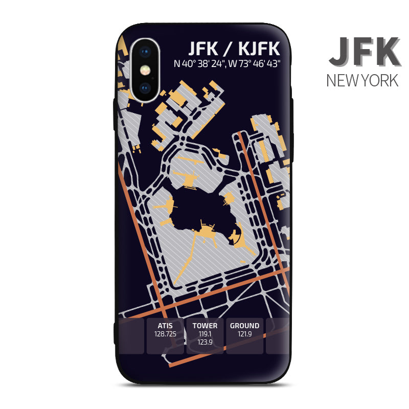New York John F. Kennedy Airport Diagram JFK Phone Case aviation gift pilot iPhone Andriod Apple Samsung Huawei XIaomi