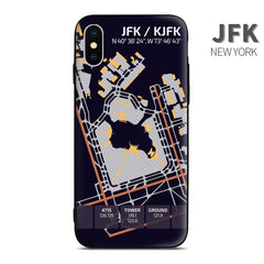 New York John F. Kennedy Airport Diagram JFK Phone Case aviation gift pilot iPhone Andriod Apple Samsung Huawei XIaomi