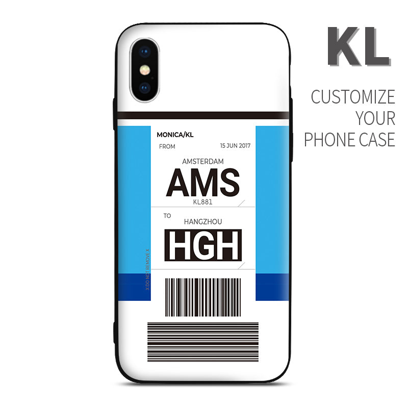 KL KLM Royal Dutch Airlines color Baggage Ticket design perfect for aviation geeks crew pilot apple iphone huawei samsung xiaomi