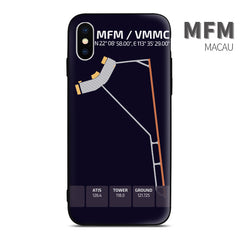 Macau Airport Diagram Phone Case MFM/VMMC aviation gift pilot iPhone Andriod Apple Samsung