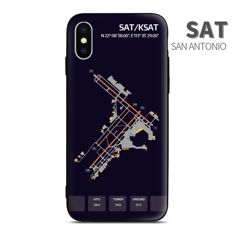 San Antonio Airport Diagram Phone Case aviation gift pilot iPhone Andriod Apple Samsung Huawei Xiaomi