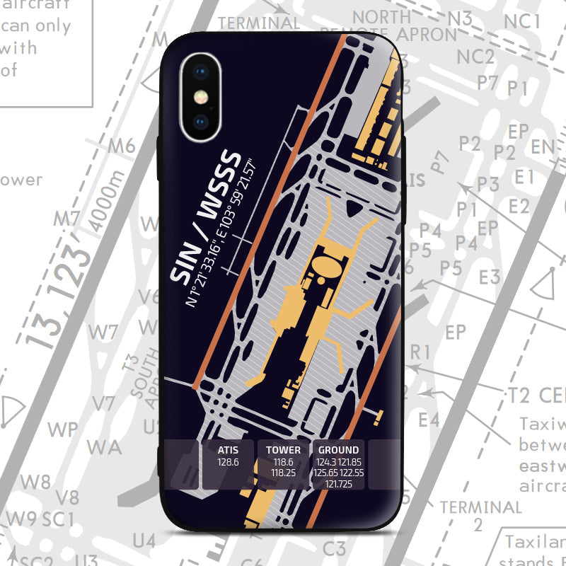 Singapore SIN WSSS Airport Diagram Phone Case Aviation gift crew airline pilot iphone avgeek apple samsung huawei xiaomi iPhone