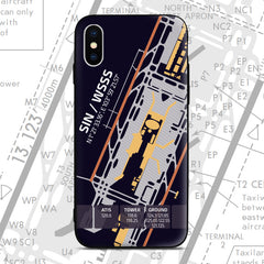 Singapore SIN WSSS Airport Diagram Phone Case Aviation gift crew airline pilot iphone avgeek apple samsung huawei xiaomi iPhone