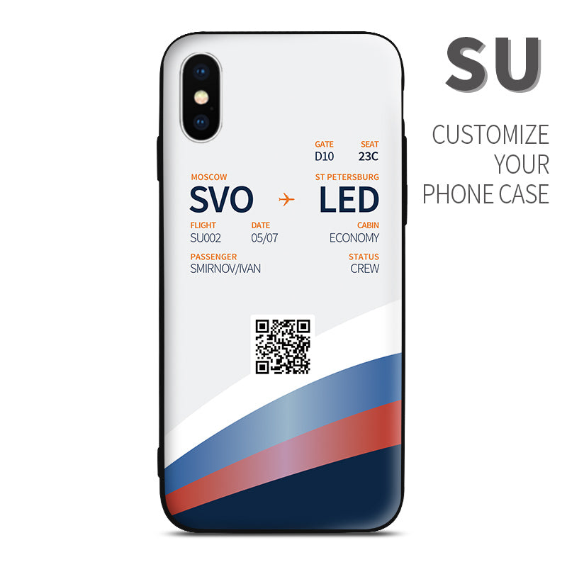 Su Aeroflot color Boarding Pass Phone Case design perfect for aviation geeks crew pilot apple iphone huawei samsung xiaomi