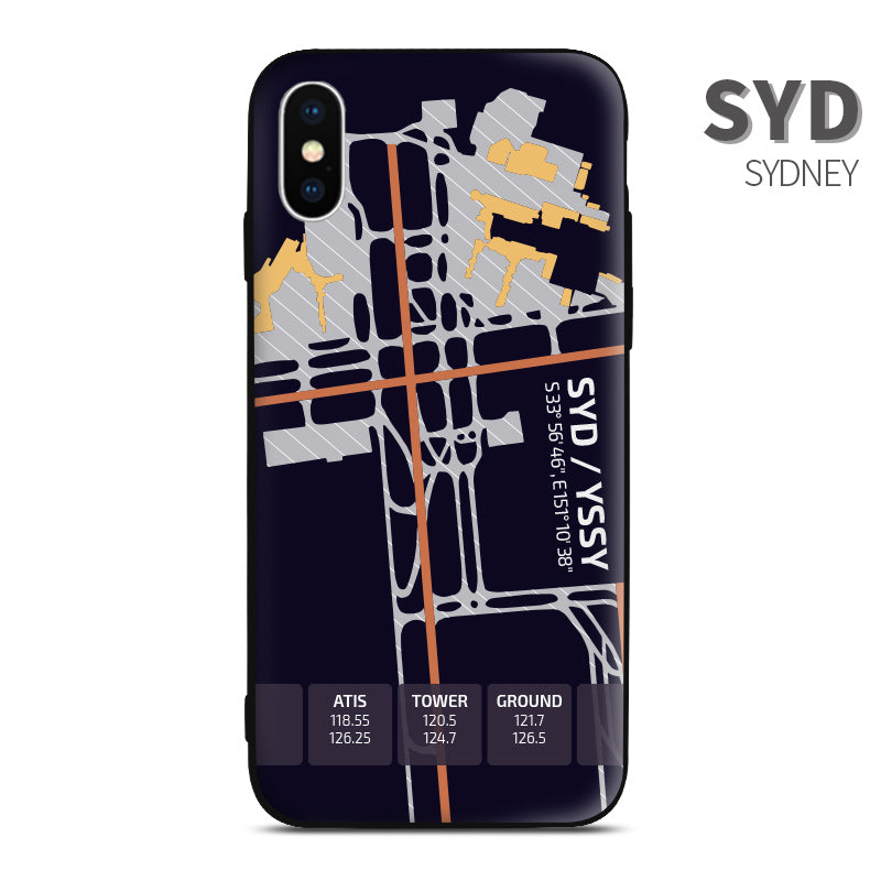 Australia Airport Diagram Sydney Phone Case aviation gift pilot iPhone Andriod Apple Samsung