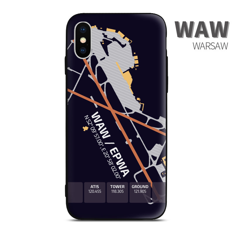 Warsaw Airport Diagram Phone Case aviation gift pilot iPhone Andriod Apple Samsung Huawei Xiaomi