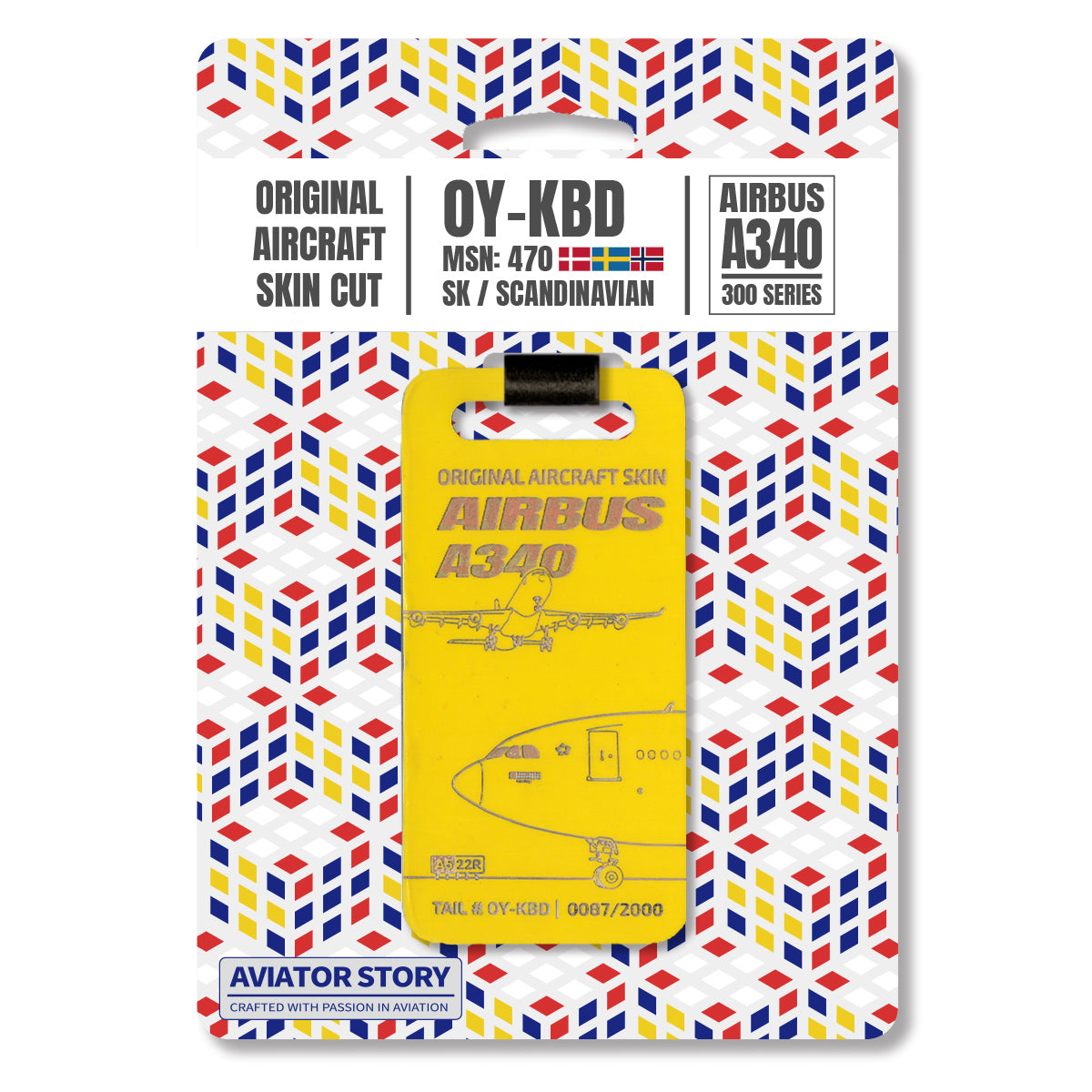 SAS Airbus A340 Aviation tag plane Scandinavian Airlines pilot crew gift