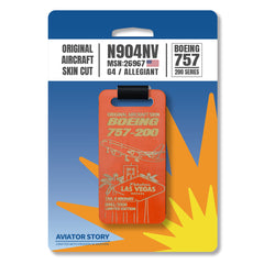 Allegiant Air Boeing 757 Aircraft Skin Tag N904NV