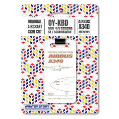 Scandinavian SAS Airbus A340 Aircraft Skin Tag OY-KBD