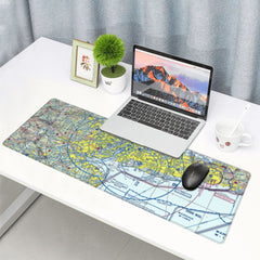 New York sectional chart extra large mouse pad. Designed with New York JFK LGA EWR NYC Airport Sectional Chart. Perfect gift for aviation geeks, frequent flyers, travel and game lovers.