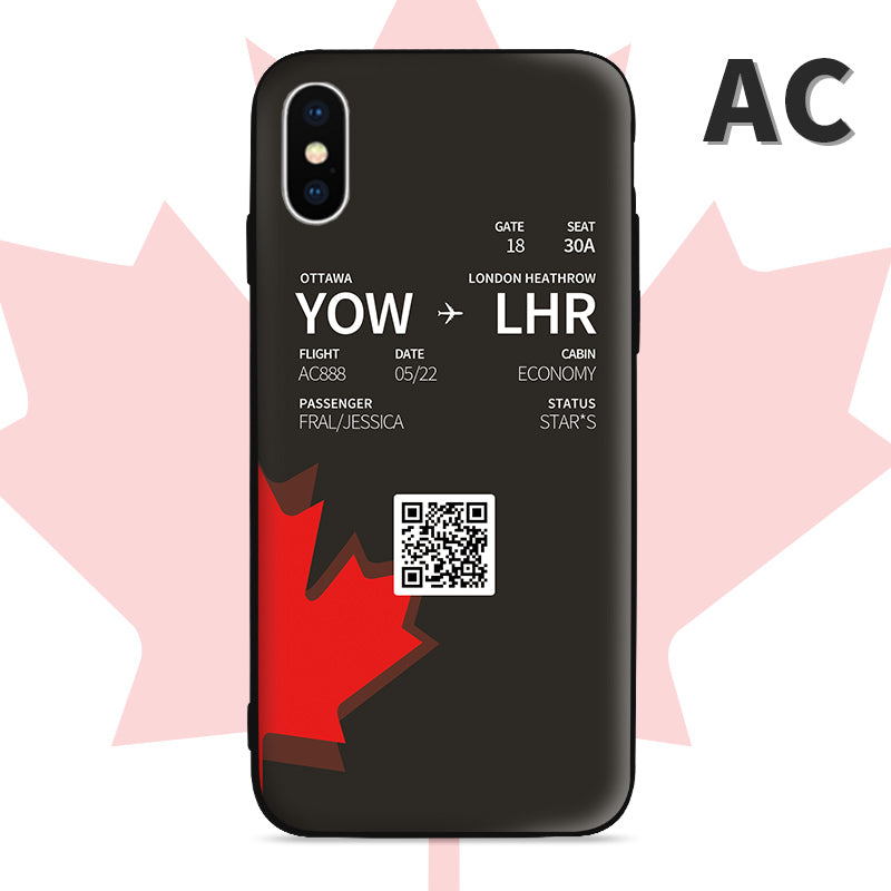 Air Canada AC color Boarding Pass Phone Case design perfect for aviation geeks crew pilot apple iphone huawei samsung xiaomi