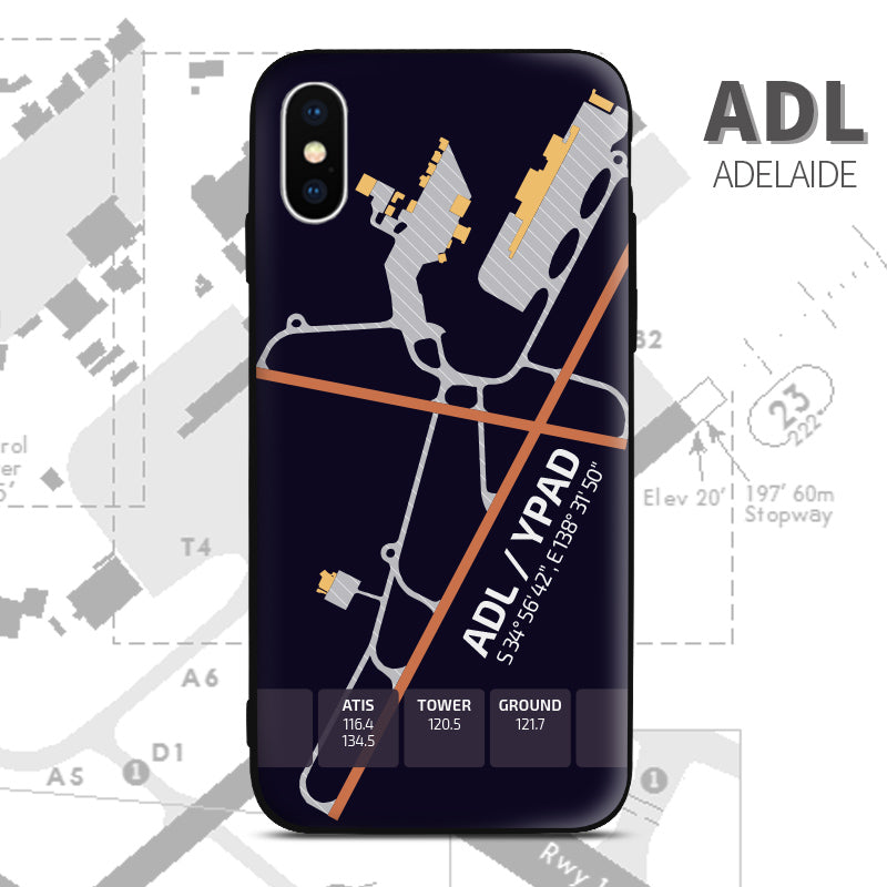 Australia Airport Diagram Adelaide Phone Case aviation gift pilot iPhone Andriod Apple Samsung Huawei Xiaomi