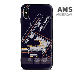Amsterdam AMS Airport Diagram Phone Case aviation gift pilot iPhone Andriod Apple Samsung Huawei Xiaomi
