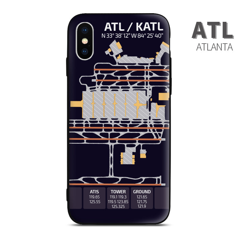 United States Airport Atlanta diagram Phone Case aviation gift pilot iPhone Andriod Apple Samsung Huawei Xiaomi