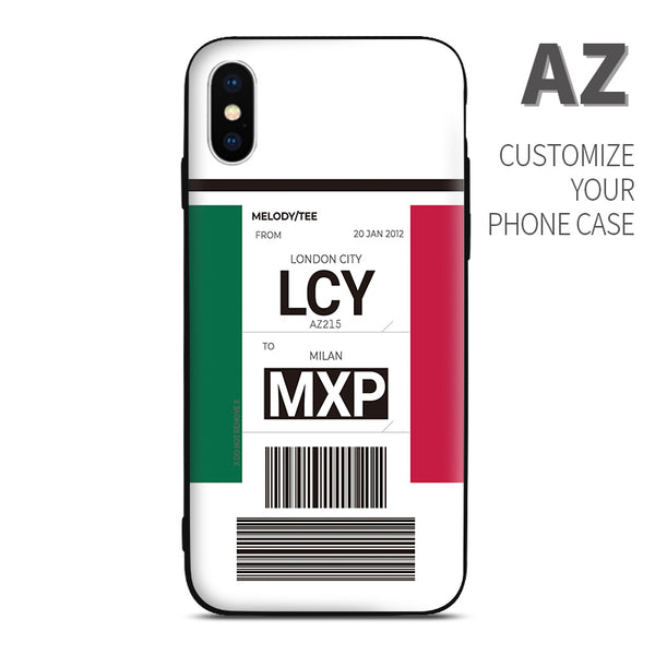 Alitalia Plane Baggage Ticket Customizable Phone Case Aviator Story