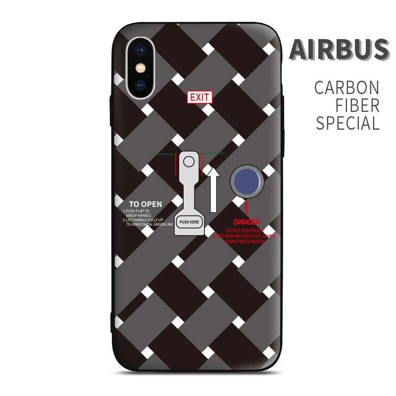 Airbus Carbon Fiber Special Livery Aircraft Exit Phone Case A320/A330