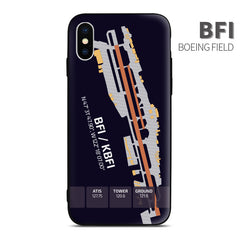 Boeing Field BFI KBFI Airport Diagram Phone Case  aviation gift pilot iPhone Andriod Apple Samsung Huawei XIaomi