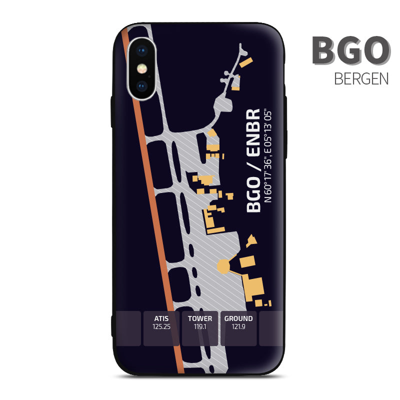 BGO Bergen Airport Diagram Phone Case aviation gift pilot iPhone Andriod Apple Samsung Huawei Xiaomi