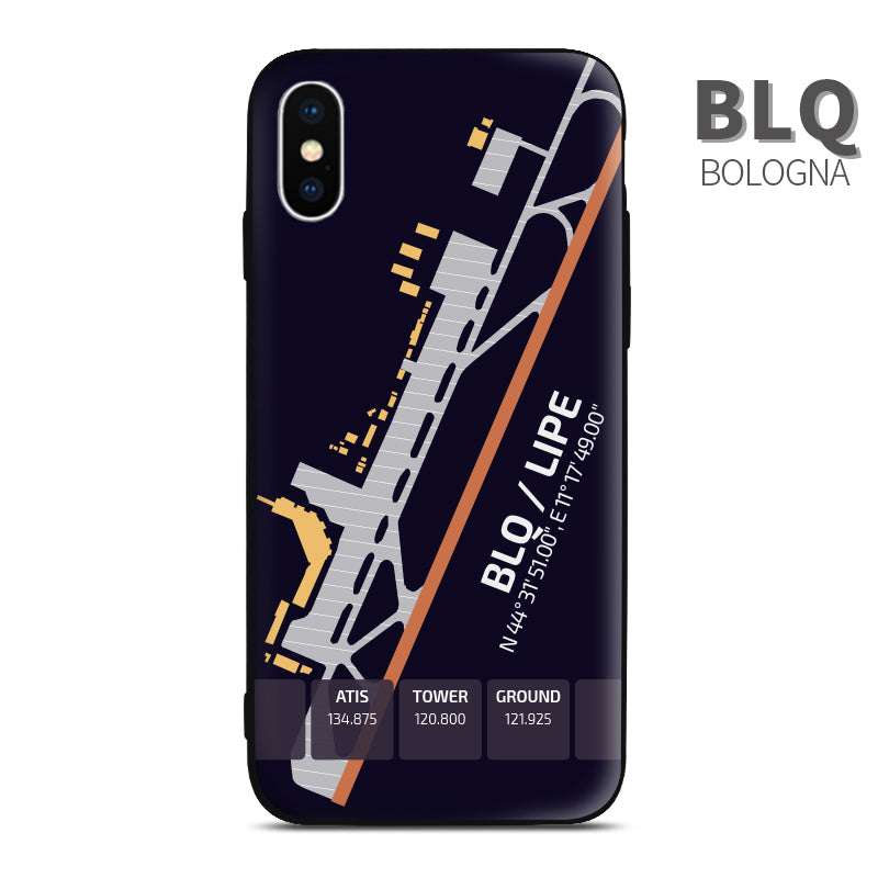 Bologna Guglielmo Marconi Airport Diagram Phone Case BLQ/LIPE aviation gift pilot iPhone Andriod Apple Samsung Huawei Xiaomi