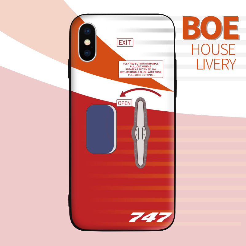 Boeing 747 sunrise house livery door style phone case. Perfect for crew, aviation lovers, pilot and airline staff. Apple iphone, Samsung, Xiaomi, Huawei
