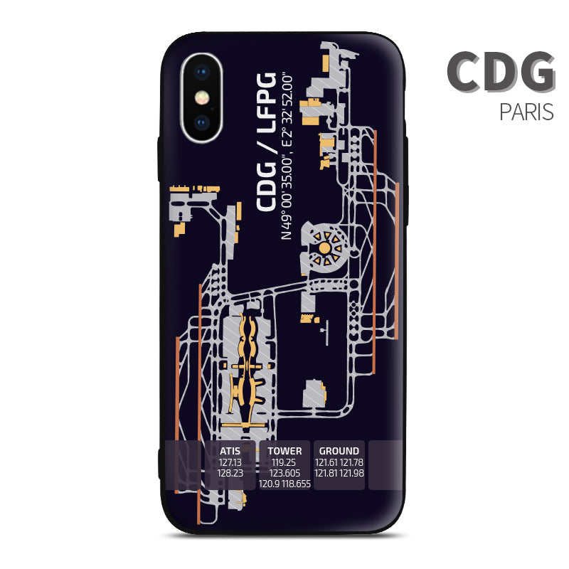 France Airport Diagram Paris Charles de Gaulle Phone Case aviation gift pilot iPhone Andriod Apple Samsung Xiaomi Huawei