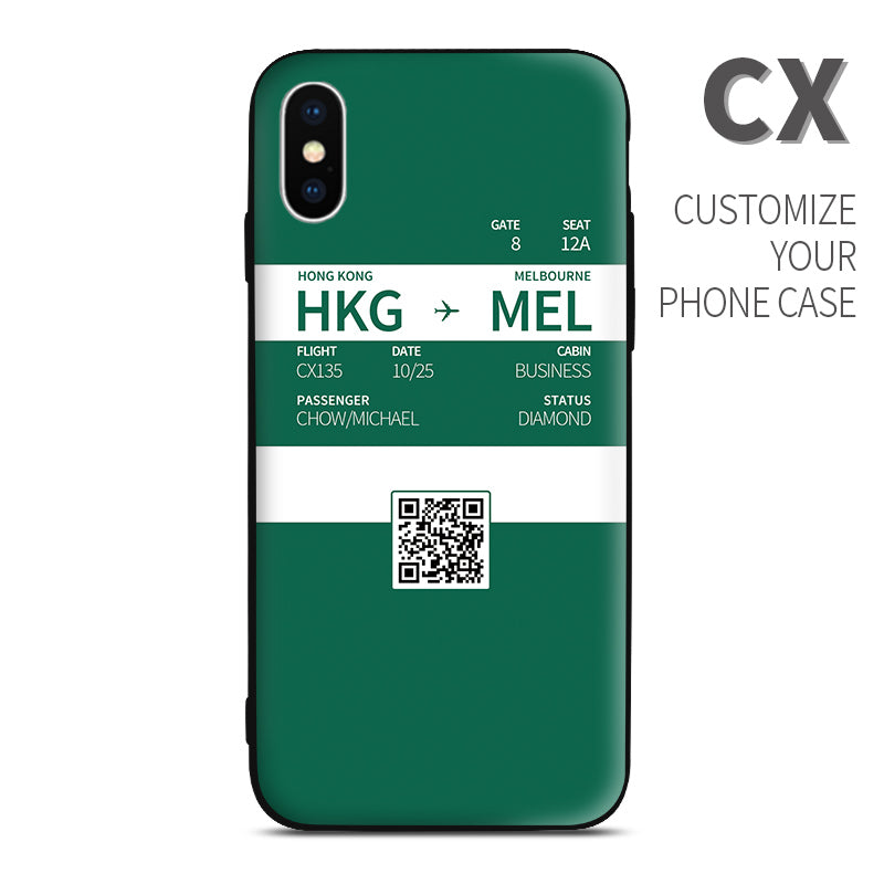 Cathay Pacific Boarding Pass Customizable Phone Case | Lettuce Sandwich