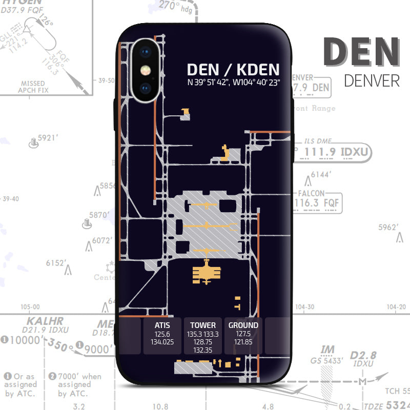 Denver DEN KDEN United States Airport Diagram Phone Case aviation gift pilot iPhone Andriod Apple Samsung