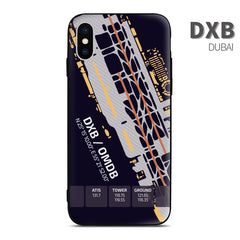 Dubai United Arab Emirates Airport diagram phone case chart iphone aviation pilot android samsung apple huawei iphone xiaomi