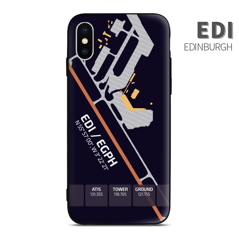 Edinburgh Airport Diagram Phone Case aviation gift pilot iPhone Andriod Apple Samsung Huawei Xiaomi 