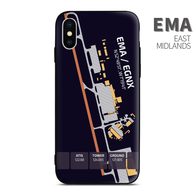 East Midlands Airport Diagram Phone Case aviation gift pilot iPhone Andriod Apple Samsung Huawei Xiaomi