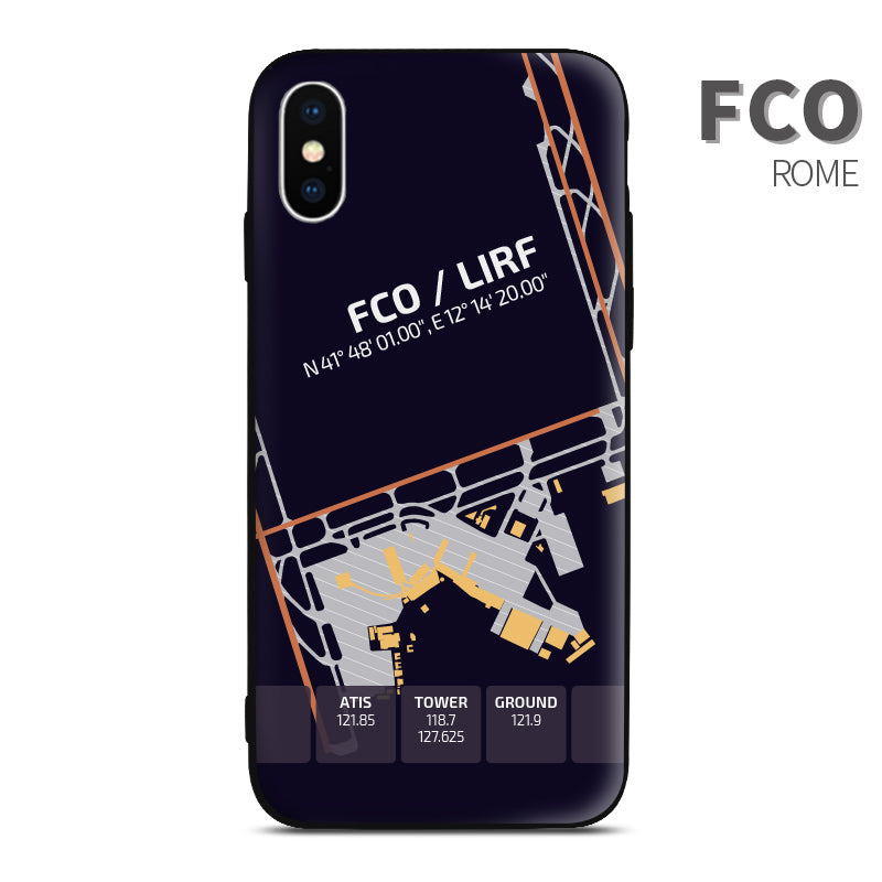 Rome FCO airport diagram phon case iphone apple samsung huawei xiaomi aviaiton gift for crew pilots avgeeks