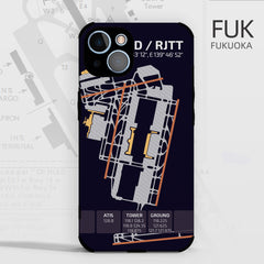 Fukuoka FUK Airport Diagram Phone Case Aviation gift crew airline pilot iphone avgeek apple samsung huawei xiaomi iPhone