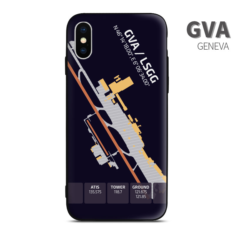 Switzerland Geneva Airport Diagram Phone Case aviation gift pilot iPhone Andriod Apple Samsung Xiaomi Huawei