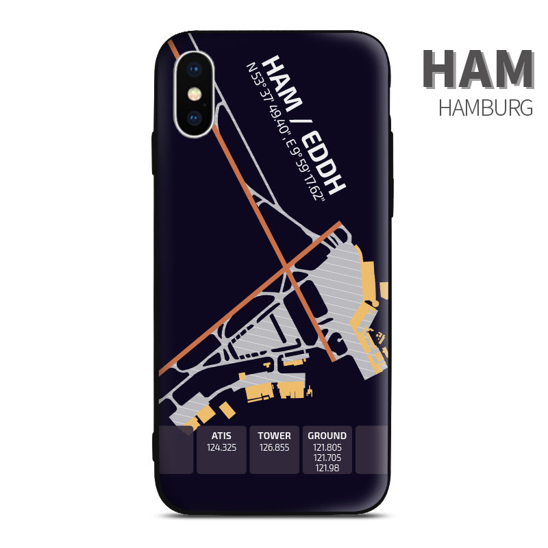 Hamburg airport diagram phon case iphone apple samsung huawei xiaomi aviaiton gift for crew pilots avgeeks
