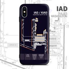 IAD KIAD Dulles Washington United States Airport Diagram Phone Case aviation gift pilot iPhone Andriod Apple Samsung