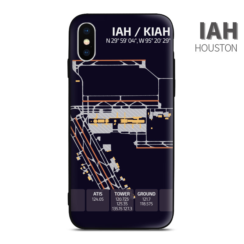 Houston IAH Airport Diagram Phone Case Aviation gift crew airline pilot iphone avgeek apple samsung huawei xiaomi iPhone